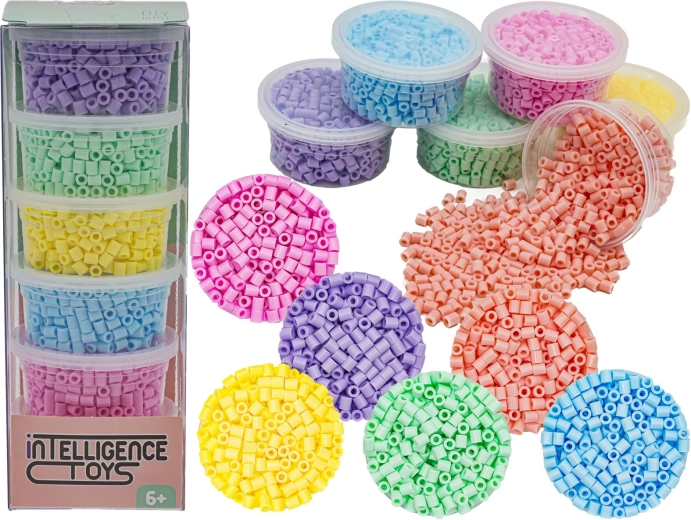 Pastell-Bügelperlen – Nachfüllset 3000 Stk. (6 Farben)