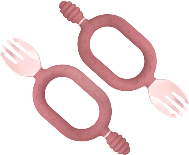 Bibado Sporkit multifunktionale Gabel und Beißring 2-in-1 blush (2 Stk.)