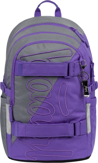 Schulrucksack Baagl Skate Dual GRS, violett-grau, 15″ Laptop