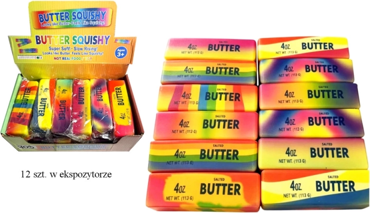 Regenbogen-Anti-Stress-Knetschschleim in Butterform