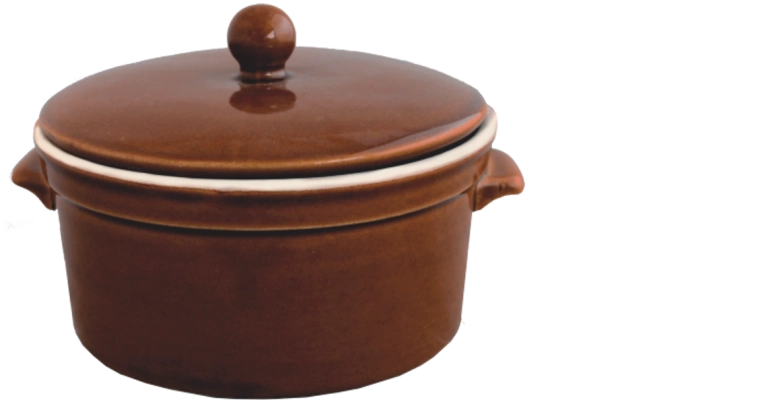 Keramiktopf mit Deckel 0,5 l braun