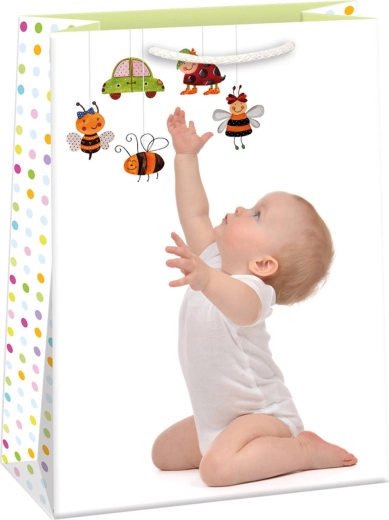Glänzende Geschenk-Papiertüte Baby 35 × 48 cm – 1 Stück