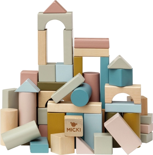 Pastellfarbene Holzbausteine für Kinder 60 Stk. Micki