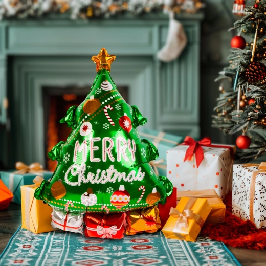 Folienballon in Form eines Weihnachtsbaums 80 × 55 cm