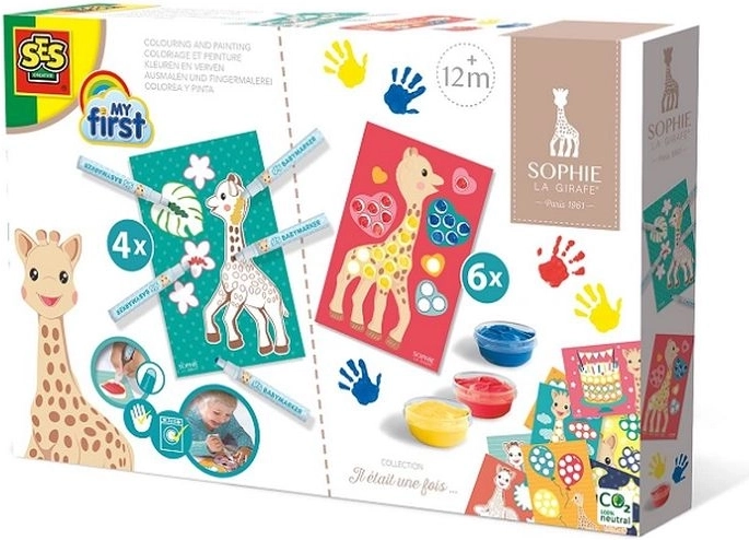 Sophie la girafe Kreativset 2-in-1 – Fingerfarben & Ausmalen
