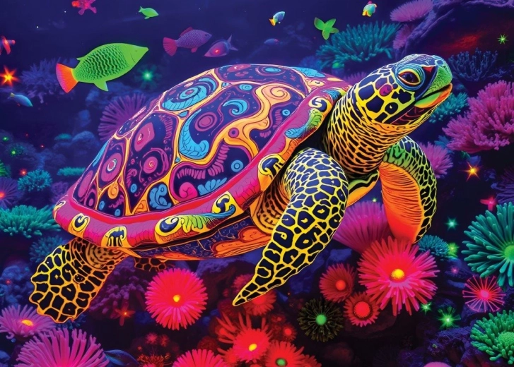 Alipson Puzzle Regenbogen-Schildkröte 500 Teile