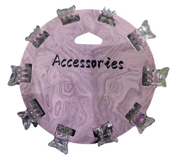Pink Mini-Haarclip Schmetterling holografisch – 1 Stück