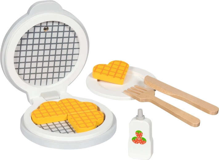 Hölzernes Waffeleisen mit Zubehör