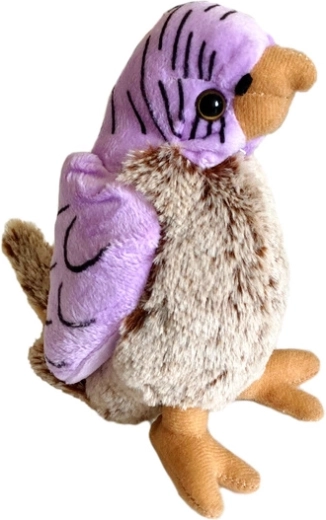 Lila-brauner Plüschpapagei 17 cm