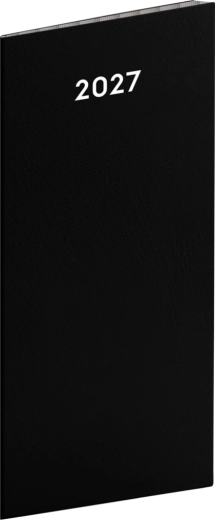 Notique Taschenkalender schwarz 2027 (8 × 18 cm)