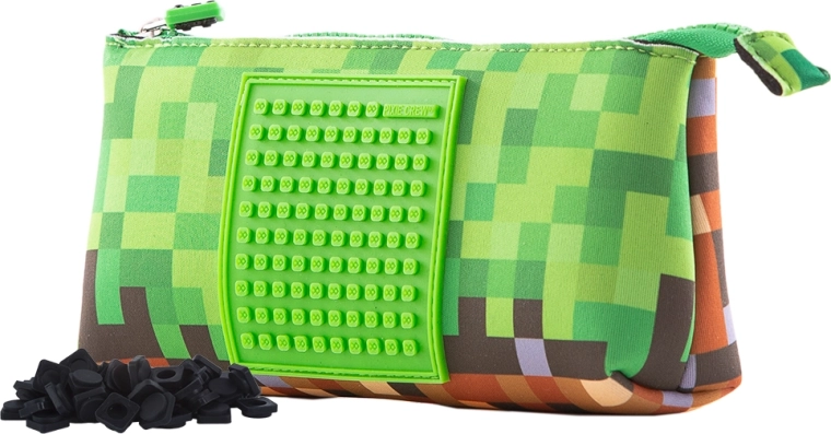 Pixie Crew großes grün-braunes Etui mit kleinem Panel