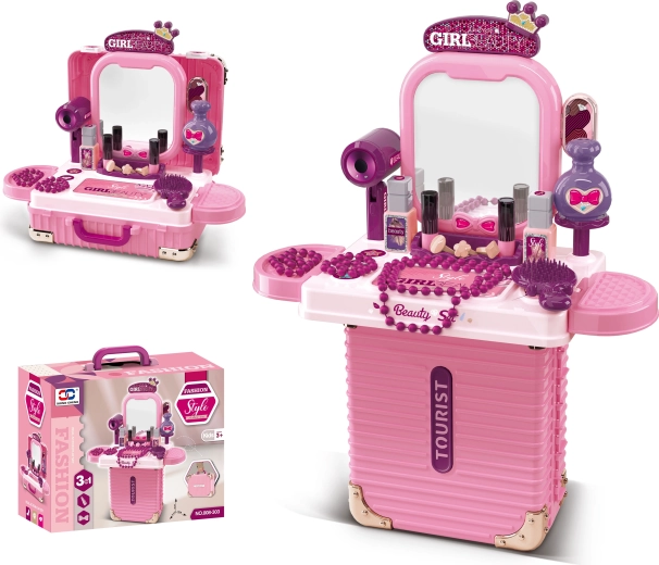 2-in-1 kleiner Koffer und Schminktisch mit Spiegel SPARKYS