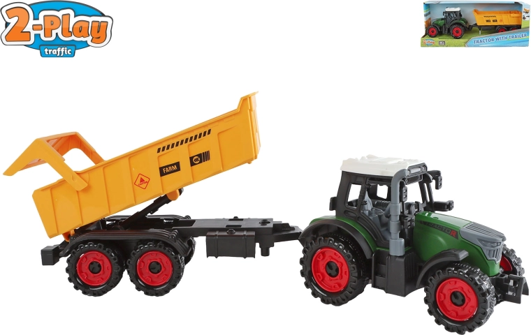 Traktor mit Anhänger mit Schwungradantrieb 2-Play Traffic - 1 Stück