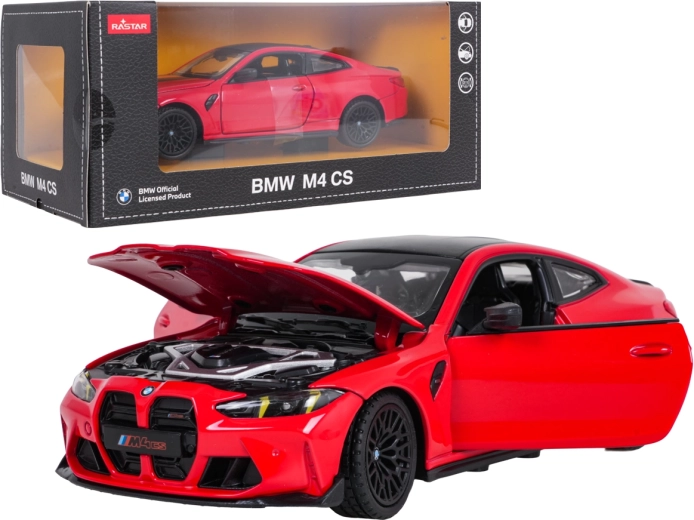 Metallmodell BMW M4 CS RASTAR im Maßstab 1:24, rot