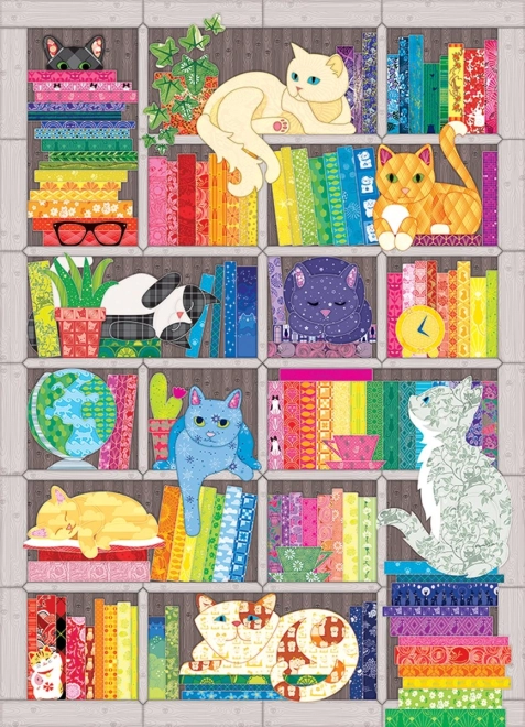Puzzle Gestickte Decke: Regenbogenkatzen 1000 Teile