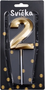 Partykerze Zahl 2 – gold