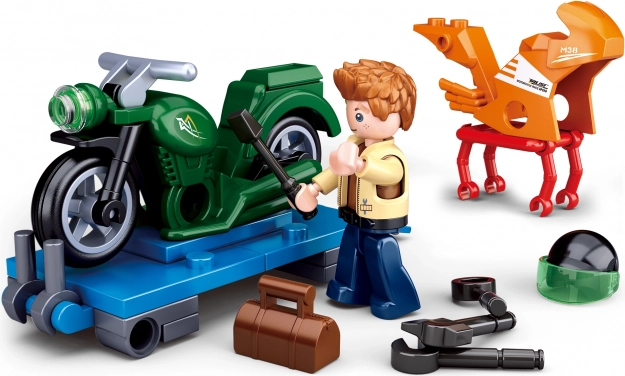 Sluban Town Motorrad-Reparatur Baukasten