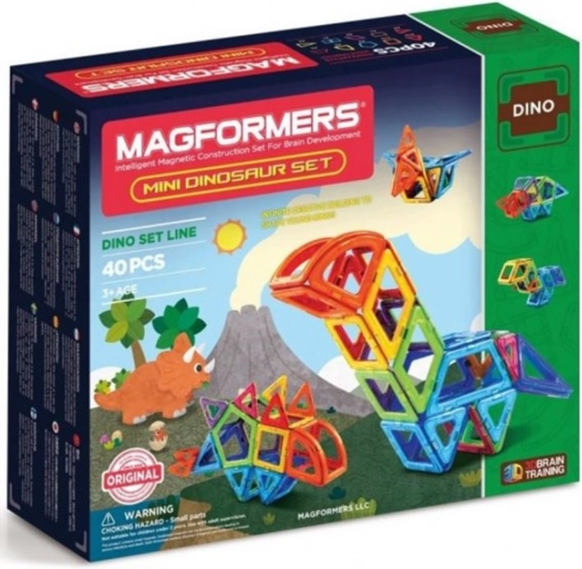 Magnetisches Konstruktionsspiel MAGFORMERS Mini Dinosaurier 40 Teile