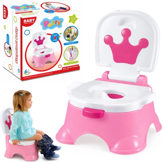 Interaktiver Kinder-Töpfchen 5-in-1 in Rosa mit Krone und Melodien
