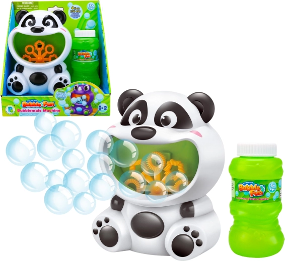 Bubble Fun Seifenblasenmaschine Panda mit 118 ml Nachfülllösung