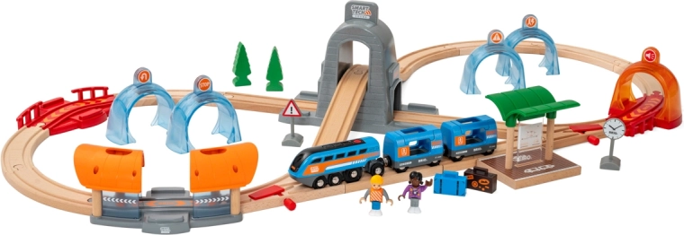 Brio Smart Tech Sound Deluxe-Eisenbahnstrecke mit Tunneln