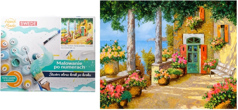 Malen nach Zahlen – Terrasse mit Meerblick