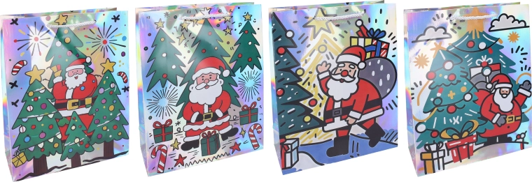 Weihnachtliche Geschenktasche M 32 × 26 × 10 cm - 1 Stück
