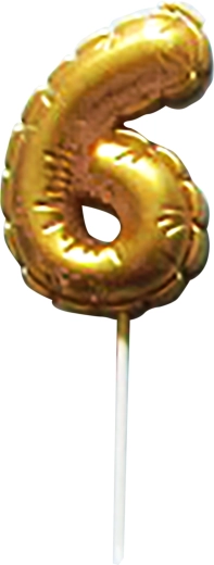 Geburtstagskerze Zahl 6 gold TORO