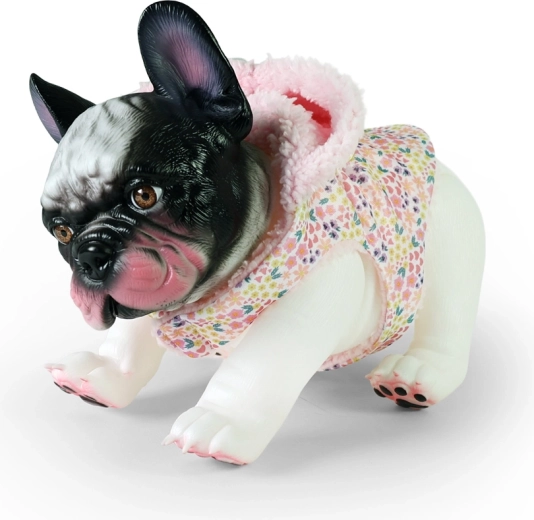 Französische Bulldogge im Outfit – Vinyl-Hundefigur 26 cm
