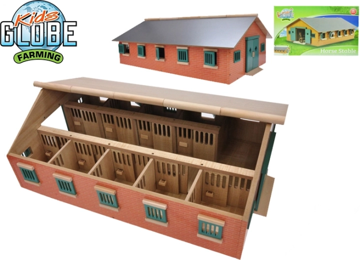 Kids Globe Holzpferdestall 1:32