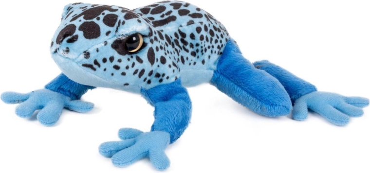 Plüschiger blauer liegender Frosch 21 × 19 cm