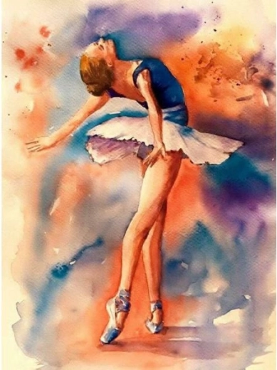 Diamantstickerei (Diamond Painting) Ballerina im Tanz 30 × 40 cm