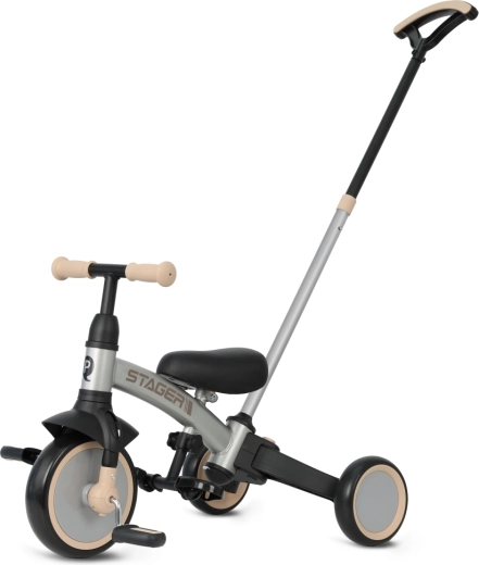 Qplay Stager 3v1 Kinder-Dreirad und Laufrad, silber