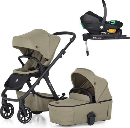 Petite&Mars Kinderwagen ICON 2in1 Mossy Green + Autositz Core Pro i-Size mit Basis