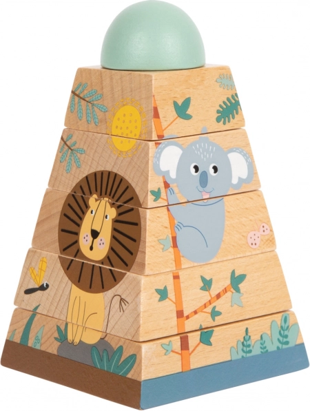Holzturm Safari für Kinder zum Stapeln