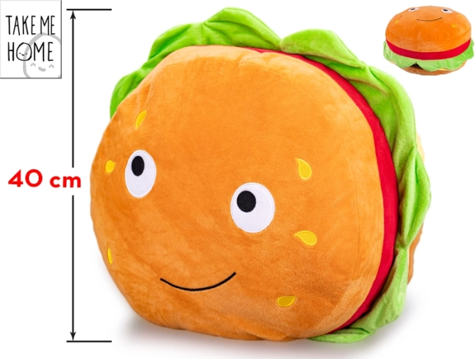 Plüsch-Hamburger mit fröhlichem Gesicht Take Me Home