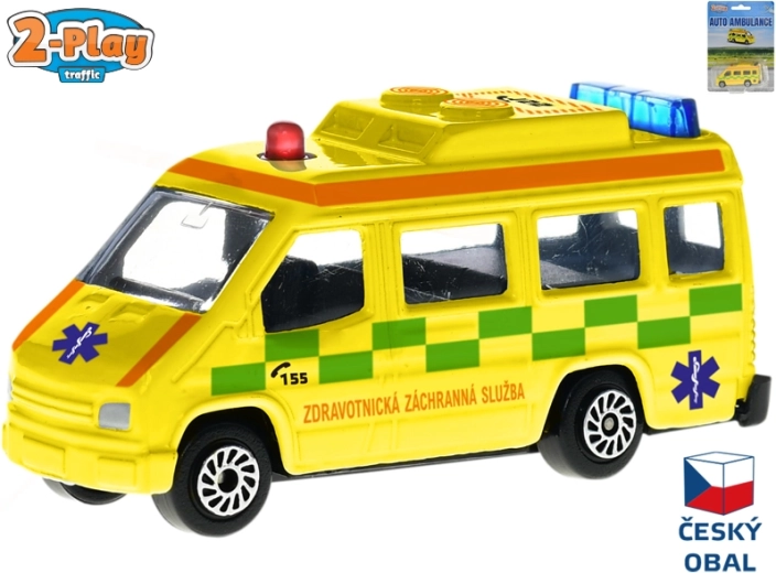 Metallmodell Rettungswagen 2-Play Traffic CZ 8 cm