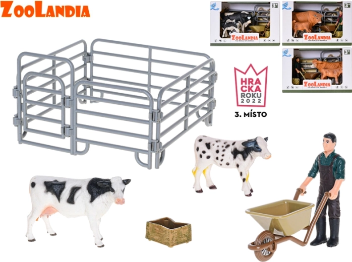 Zoolandia Bauernhof – Kuh mit Kalb und Zubehör, 4 Varianten