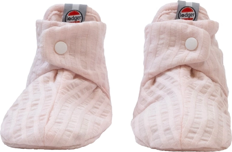 Lodger Baumwoll-Babyschuhe Seersucker tan 3–6 Monate