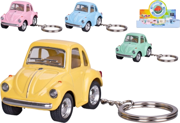 Kinsfun Metall-Volkswagen Beetle mit Schlüsselanhänger und Rückziehmotor