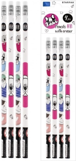 Bleistift mit Radiergummi Minisy – Set 4 Stk.