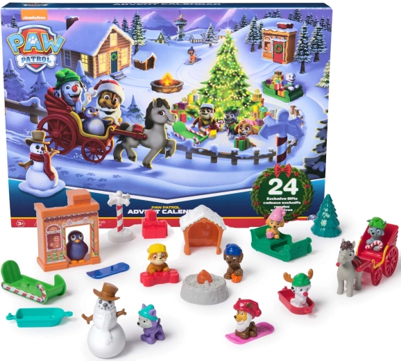 Adventskalender PAW PATROL – 24 Überraschungen, Tierfiguren und Winterzubehör
