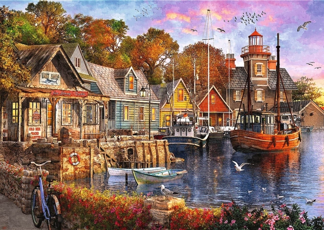 Puzzle TREFL Premium Plus Tea Time – Hafen am Meer (1000 Teile)