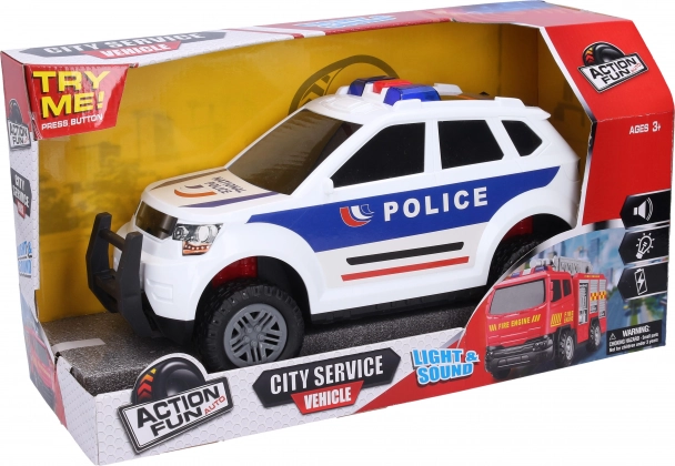 Polizeiauto mit Schwungradantrieb mit Licht- und Soundeffekten 31 cm