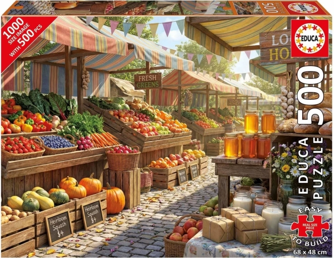 Educa Puzzle Sonniger Bauernmarkt 500 Teile
