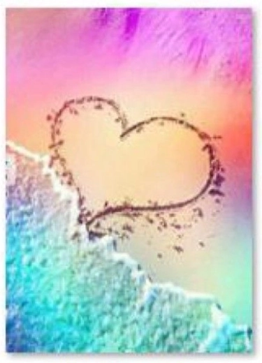 Diamantstickerei (Diamond Painting) Strand – Herz 30 × 40 cm – 1 Stück