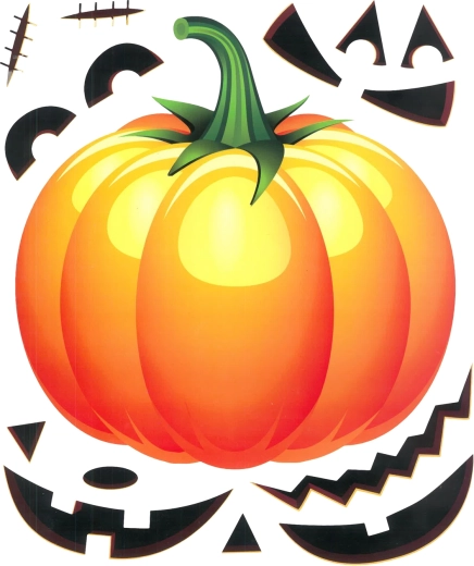 Halloween-Fensteraufkleber Kürbisse – 15-teilig