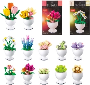 Blumen-Bauset aus Bausteinen