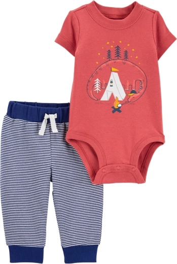 Carter's 2-teiliges Set für Jungen Dino Stripes (Kurzarm-Body + Jogginghose) 12 m