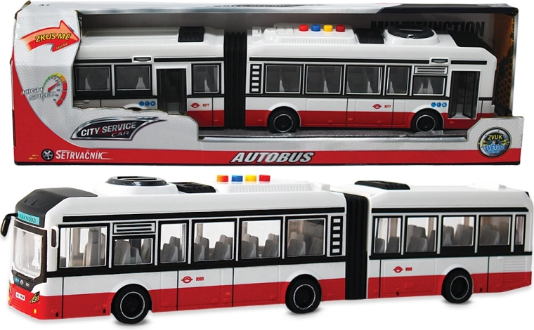 City Service Car Gelenkbus 1:16 rot mit Sound und Schwungrad